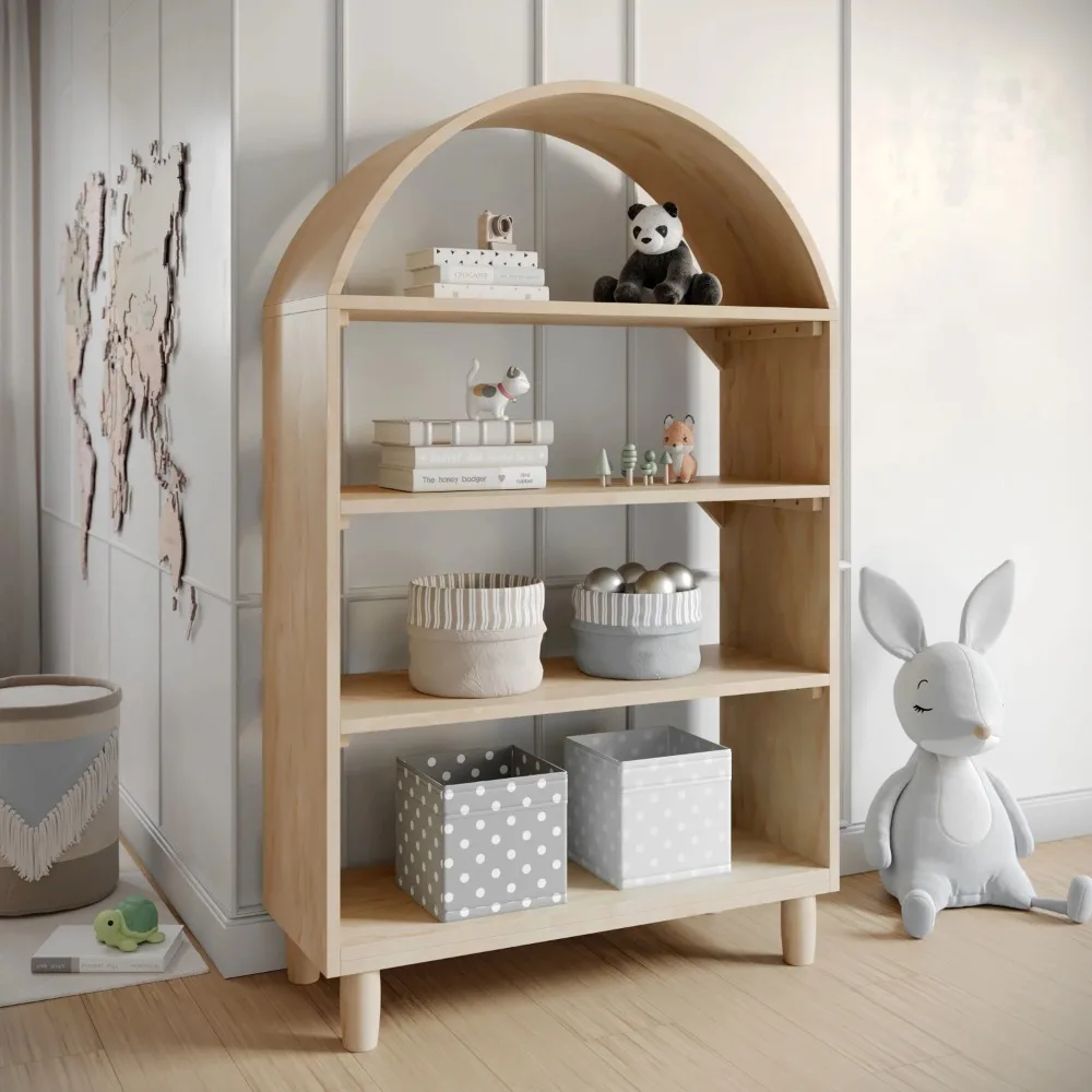 Kids Open-Style Engineered Wood Bookshelf with 4 Shelves and Covered Rounded Top
Kids Open-Style Engineered Wood Bookshelf with 4 Shelves and Covered Rounded Top