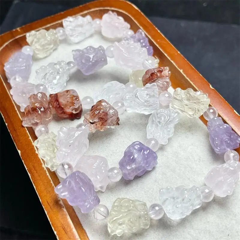 12-13MM Natural Crystal Quartz Dragon Skull Bracelet Handmade Crystal Quartz Jewelry Stretch Bangle Children Birthday Gift 1pcs
12-13MM Natural Crystal Quartz Dragon Skull Bracelet Handmade Crystal Quartz Jewelry Stretch Bangle Children Birthday Gift 1pcs