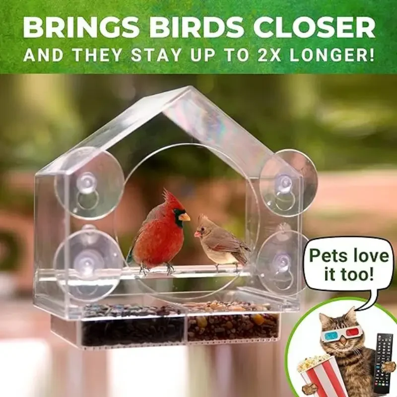 Window Bird Feeders Acrylic Transparent Window Bird Feeder Tray Bird House Pet Feeder Suction Cup Installation House Type Feeder
Window Bird Feeders Acrylic Transparent Window Bird Feeder Tray Bird House Pet Feeder Suction Cup Installation House Type Feeder