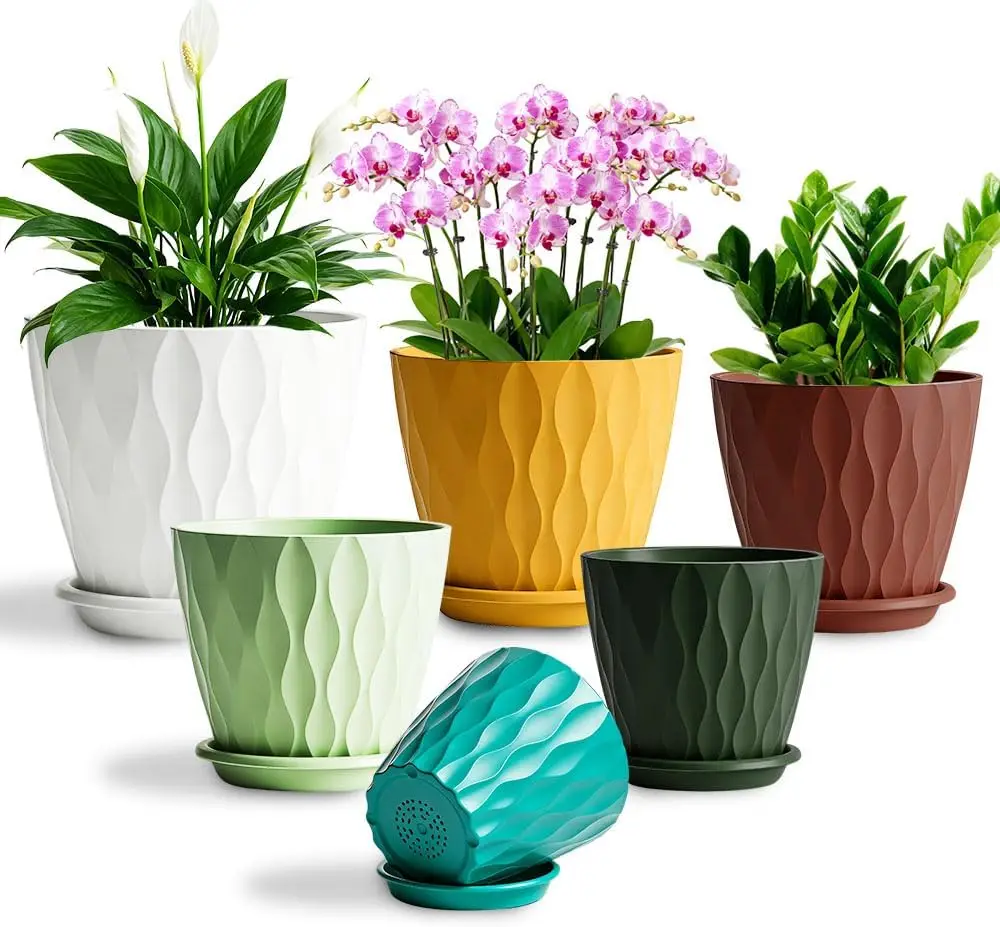 Self Watering Plant Pots with Drainage Trays Indoor Outdoor 6 Pack 4 5 6 6.5 7 8 Inch Colorful
Self Watering Plant Pots with Drainage Trays Indoor Outdoor 6 Pack 4 5 6 6.5 7 8 Inch Colorful