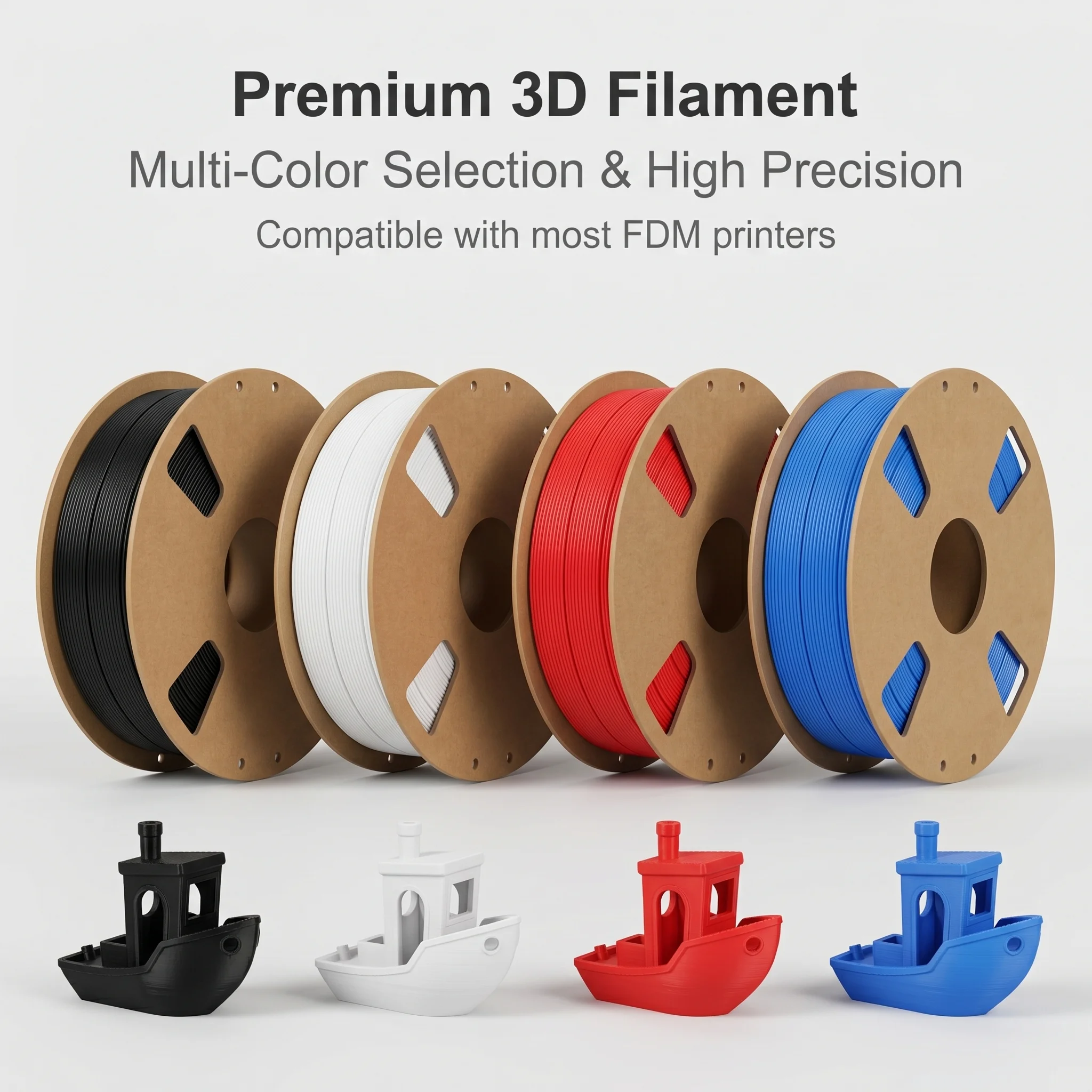 1.75mm PLA Filament, +/- 0.02mm Precision, 4-Pack Mixed Color Black White Blue Red for FDM 3D Printers
1.75mm PLA Filament, +/- 0.02mm Precision, 4-Pack Mixed Color Black White Blue Red for FDM 3D Printers