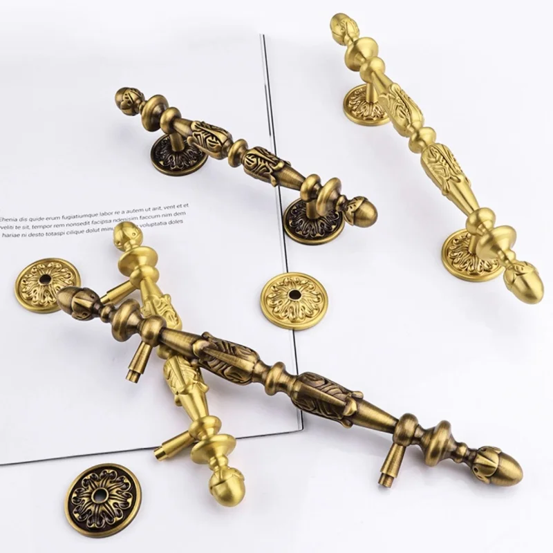 Central European American Pure Copper Handle Antique Cabinet Door Wardrobe Retro Solid Brass Handle Drawer Furniture Handles
Central European American Pure Copper Handle Antique Cabinet Door Wardrobe Retro Solid Brass Handle Drawer Furniture Handles