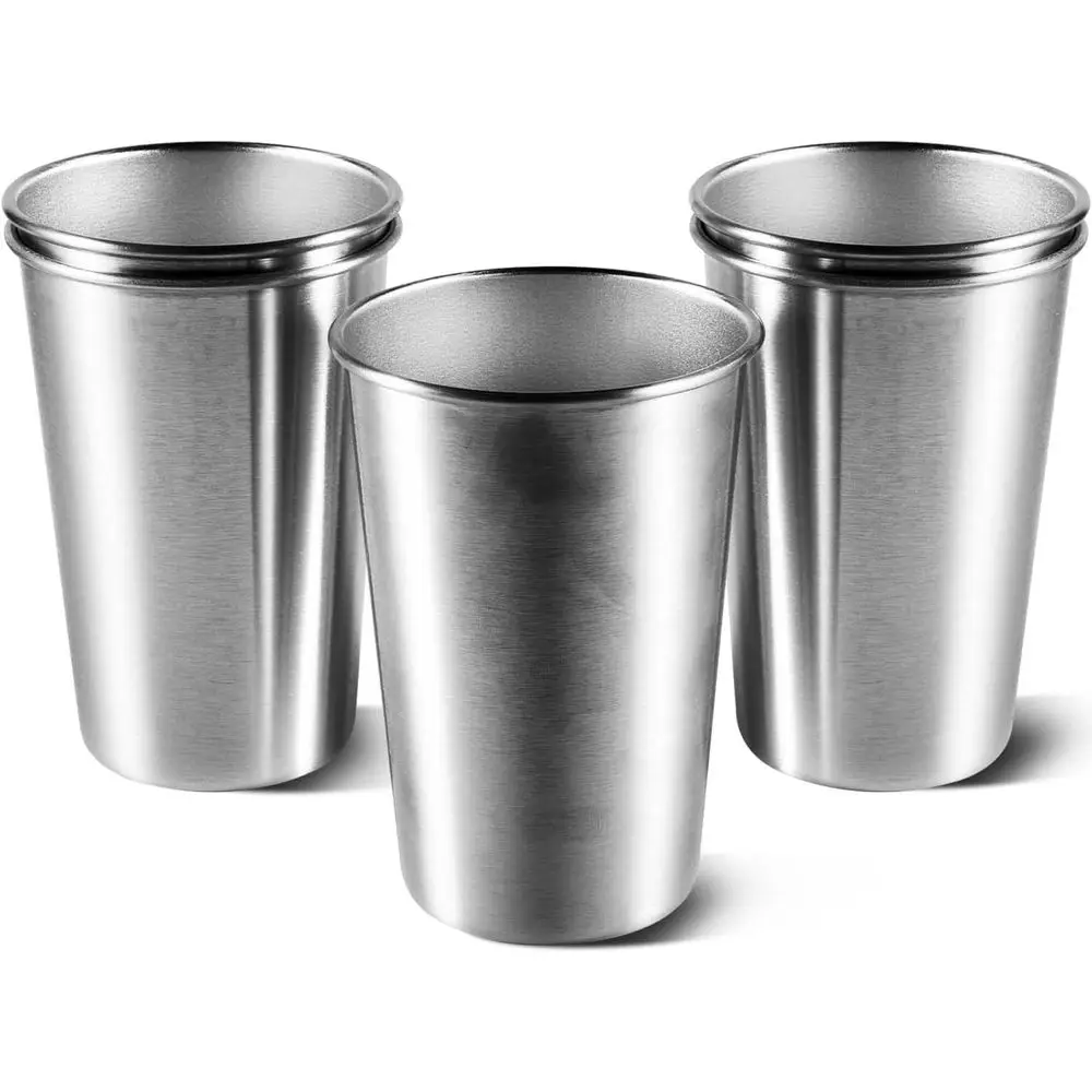 Set of 5 16oz Stainless Steel Pint Cups - Shatterproof Tumblers for Bar, Home, Restaurant Use
Set of 5 16oz Stainless Steel Pint Cups - Shatterproof Tumblers for Bar, Home, Restaurant Use