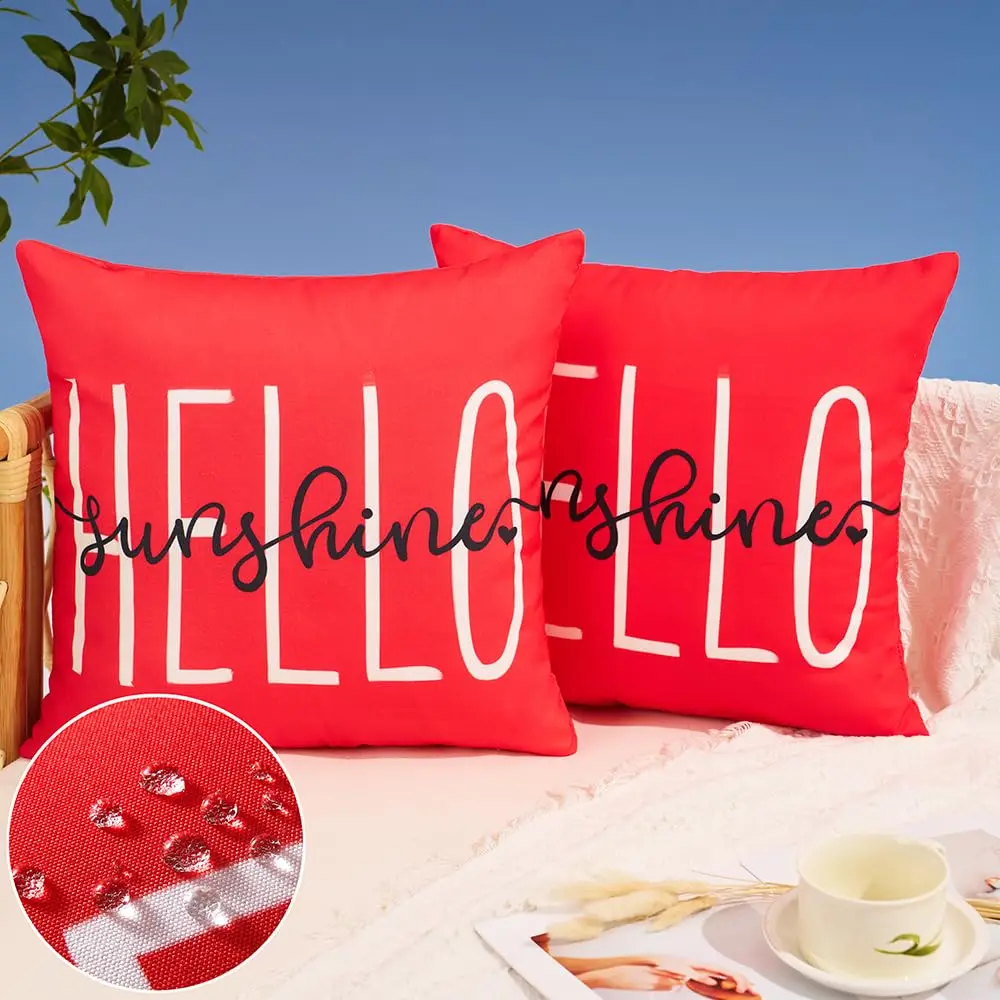 Outdoor Pillow Covers 24X24 H Set Of 2 Hello Sunshine Decor Red Waterproof Throw Pillow Covers Summer Outdoor Waterproof Pillow
Outdoor Pillow Covers 24X24 H Set Of 2 Hello Sunshine Decor Red Waterproof Throw Pillow Covers Summer Outdoor Waterproof Pillow