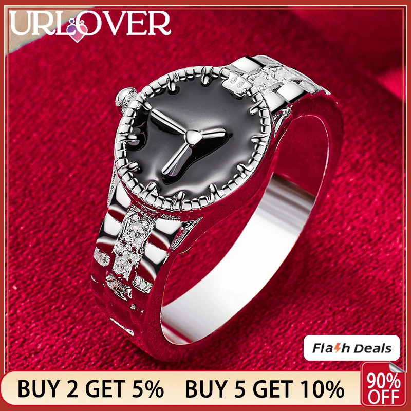 URLOVER 925 Sterling Silver Watch Ring For Women Men Rings Fashion Birthday Party Engagement Wedding Charm Fine Jewelry
URLOVER 925 Sterling Silver Watch Ring For Women Men Rings Fashion Birthday Party Engagement Wedding Charm Fine Jewelry