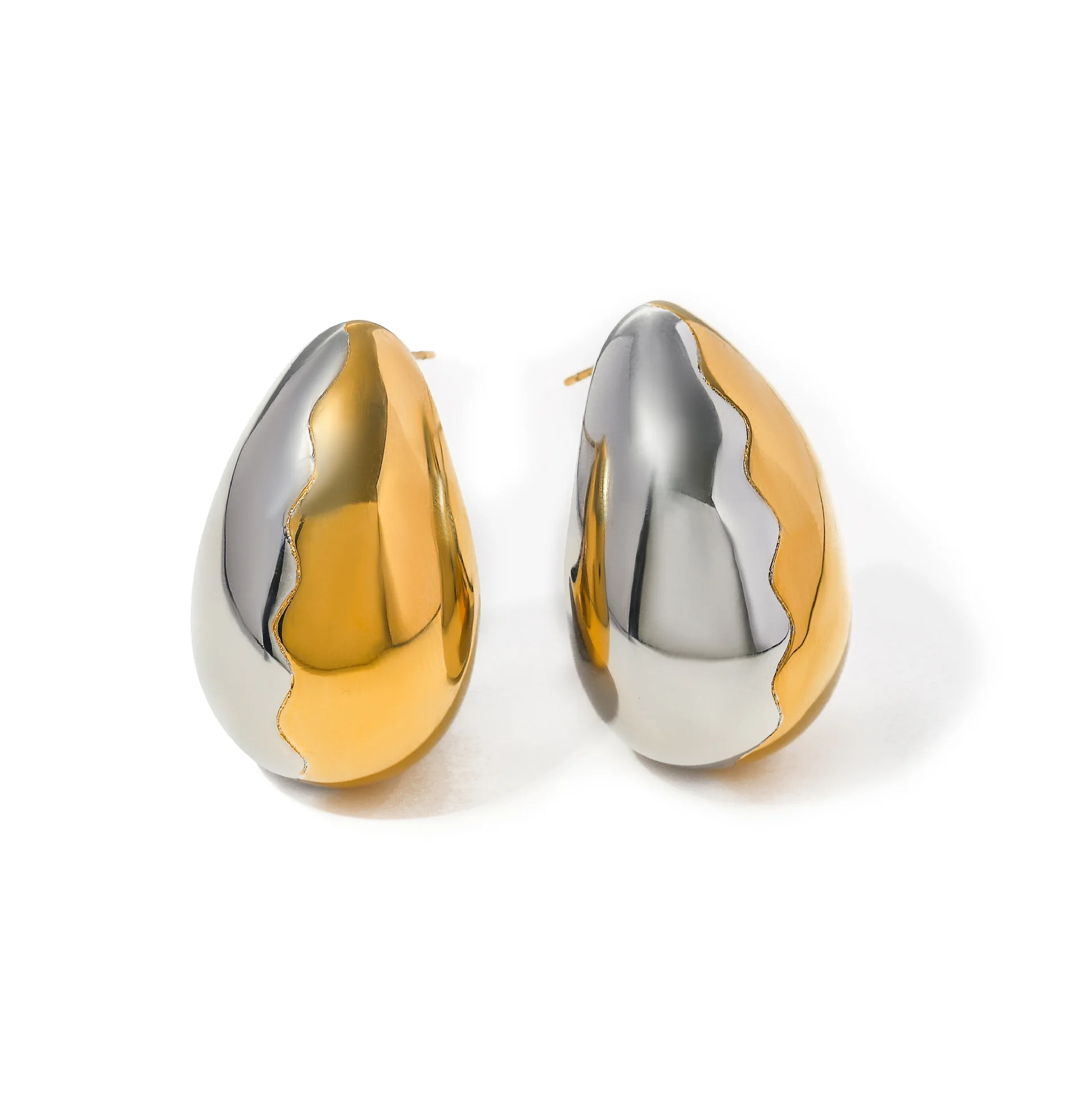 Stainless Steel PVD 18K Gold Plated Tarnish Double Color Water Drop Earrings For Woman Jewelry Wholesale Summer Trendy
Stainless Steel PVD 18K Gold Plated Tarnish Double Color Water Drop Earrings For Woman Jewelry Wholesale Summer Trendy