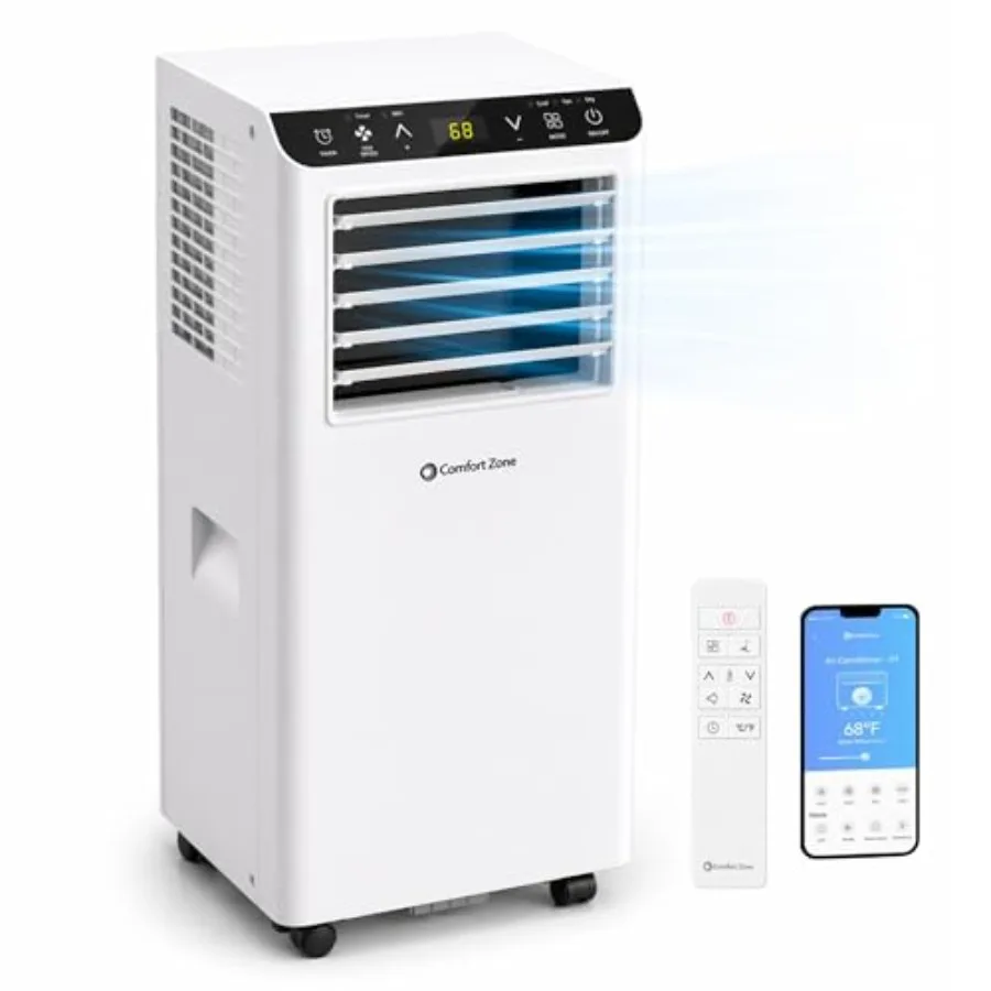 Portable air conditioner for home use, ABS plastic, white, 8000 BTU cooling with WiFi control, 3-in-1 function, remote, sleep m
Portable air conditioner for home use, ABS plastic, white, 8000 BTU cooling with WiFi control, 3-in-1 function, remote, sleep m