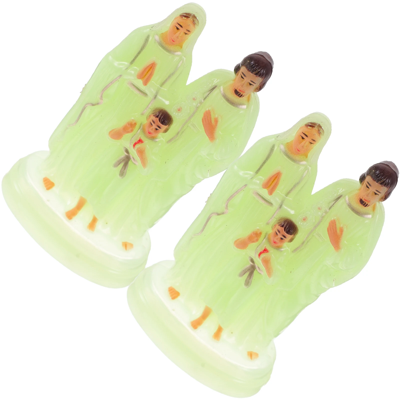 2pcs Night Decor Luminous Statue Desktop Figurine Plastic Craft nament Table Home Luminous Table nament Religious 
2pcs Night Decor Luminous Statue Desktop Figurine Plastic Craft nament Table Home Luminous Table nament Religious