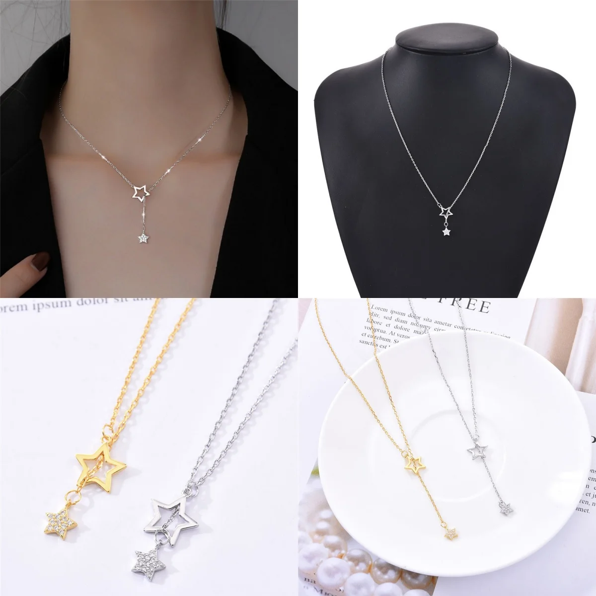 Silver Color Shiny Star Choker Necklace Women's Drop Charm Jewelry Charming Accessory for Wedding Party Birthday
Silver Color Shiny Star Choker Necklace Women's Drop Charm Jewelry Charming Accessory for Wedding Party Birthday