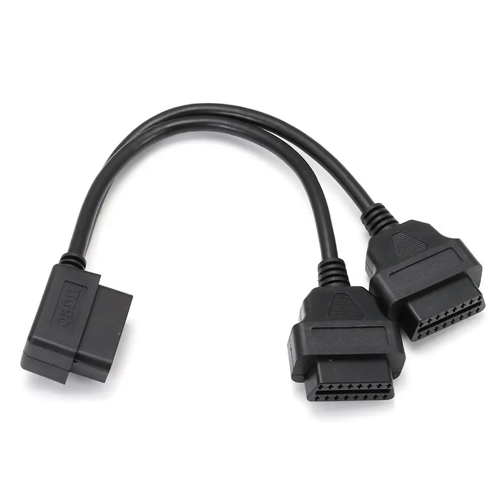 Black OBD2 Splitter 1 Male To 2 Female 16 Pins Y Cable 30 cm/ 12 in Length Extension Cable Replacement For Most Vehicle
Black OBD2 Splitter 1 Male To 2 Female 16 Pins Y Cable 30 cm/ 12 in Length Extension Cable Replacement For Most Vehicle