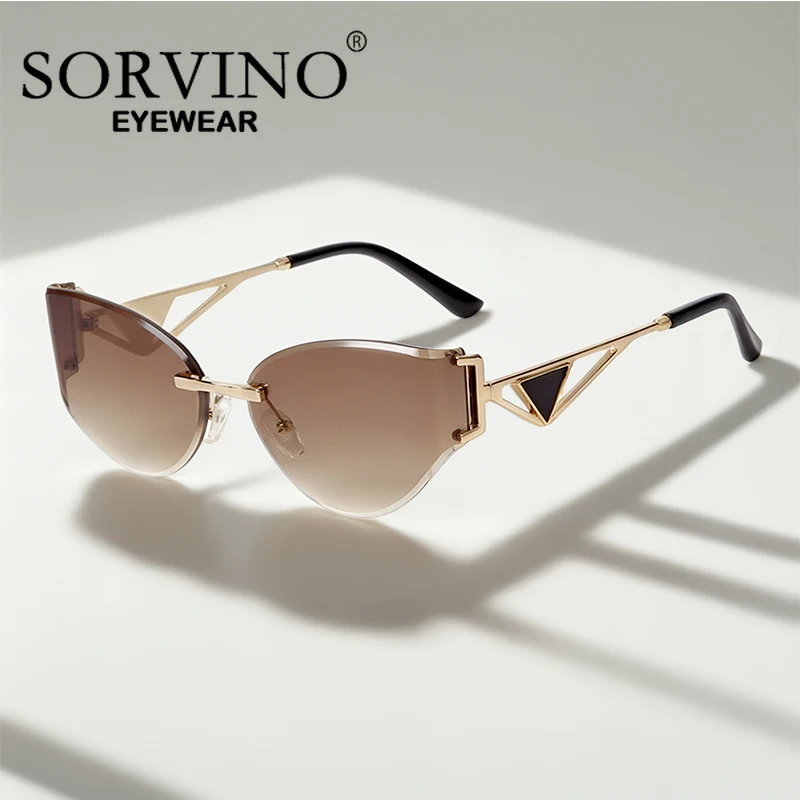 SORVINO Fashion Brand Designer Cat Eye Rimless Sunglasses Women UV400 Gradient Tea Lens Mirrored Anti Scratch Sun Glasses Female
SORVINO Fashion Brand Designer Cat Eye Rimless Sunglasses Women UV400 Gradient Tea Lens Mirrored Anti Scratch Sun Glasses Female