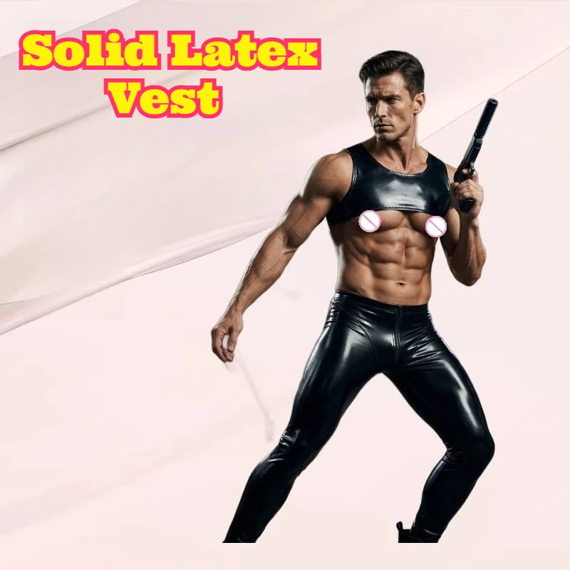 Solid Latex Vest Tight Short Tank Top Rubber Texture Muscle Shaping Chest Exposed Body Sculpt Sexy Fitted Intimate Casual Inner
Solid Latex Vest Tight Short Tank Top Rubber Texture Muscle Shaping Chest Exposed Body Sculpt Sexy Fitted Intimate Casual Inner
