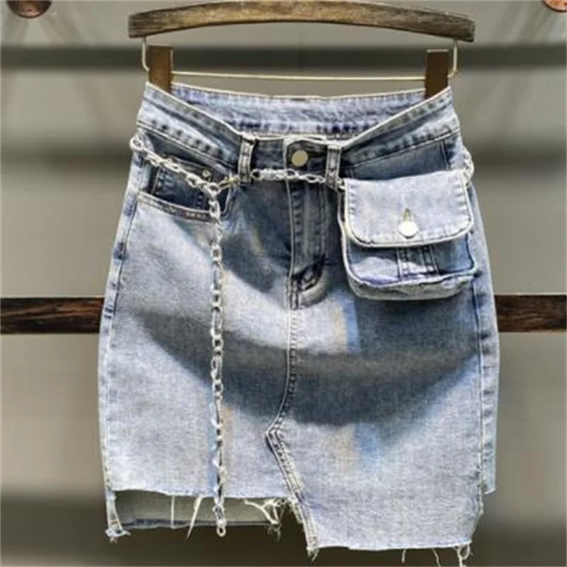 bag girl irregular raw edge denim skirt women's summer personality asymmetrical high waist A line skirt
bag girl irregular raw edge denim skirt women's summer personality asymmetrical high waist A line skirt