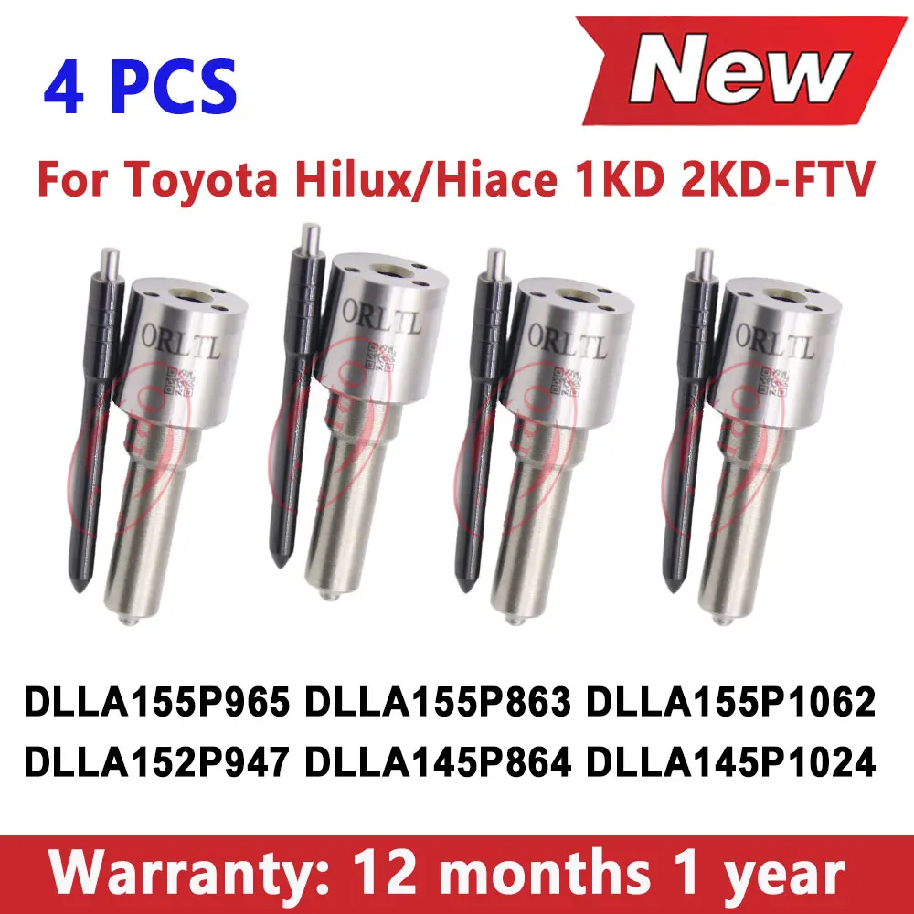 4 PCS DLLA155P965 DLLA155P863 DLLA155P1062 DLLA152P947 DLLA145P864 DLLA145P1024 For DENSO Toyota 1KD 2KD Diesel Injector Nozzle
4 PCS DLLA155P965 DLLA155P863 DLLA155P1062 DLLA152P947 DLLA145P864 DLLA145P1024 For DENSO Toyota 1KD 2KD Diesel Injector Nozzle