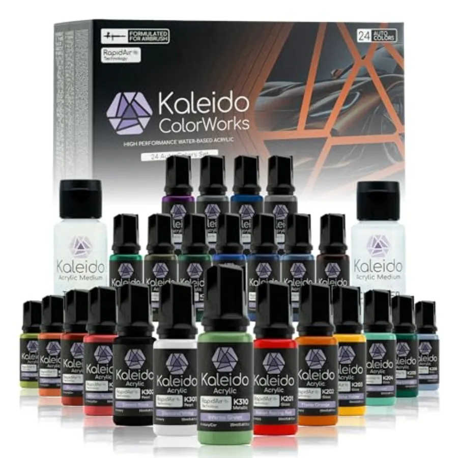 Kaleido -Color Set Water-Based Acrylic Airbrush Paint Kit for Car Models, Gundam, Mecha, Pre-Thinned, High Gloss, Fast-Drying,
Kaleido -Color Set Water-Based Acrylic Airbrush Paint Kit for Car Models, Gundam, Mecha, Pre-Thinned, High Gloss, Fast-Drying,