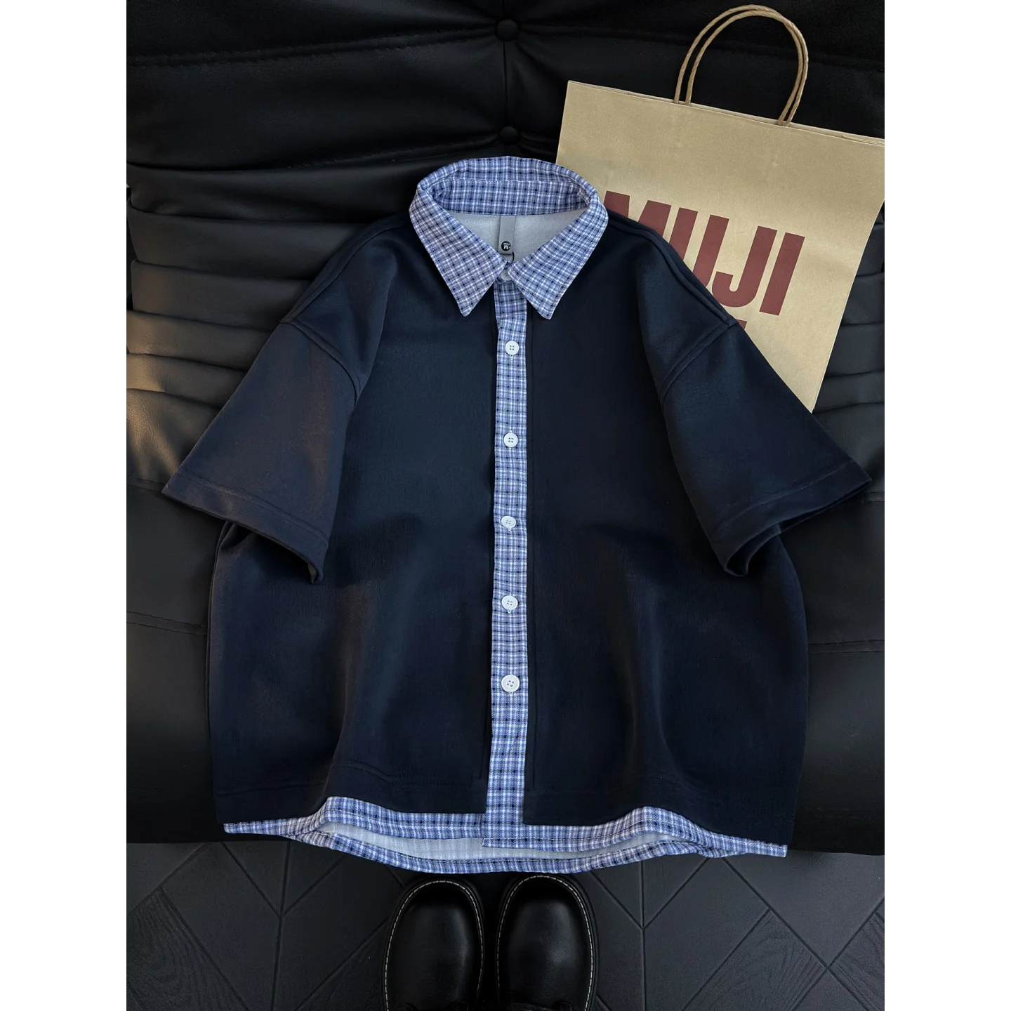 Blue Plaid Short Sleeve Shirt Men's Summer Casual Style Fake Two-Piece Button-Up Shirt Vintage Preppy College Style
Blue Plaid Short Sleeve Shirt Men's Summer Casual Style Fake Two-Piece Button-Up Shirt Vintage Preppy College Style