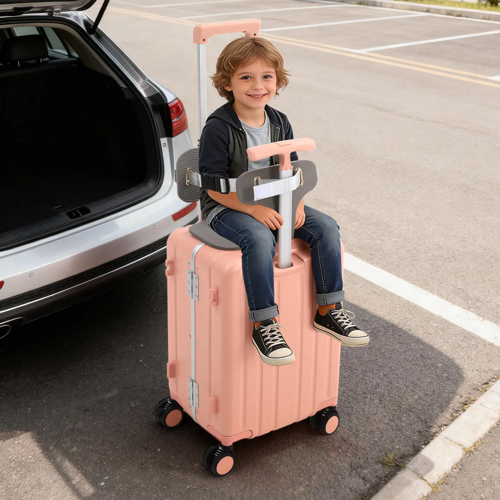 Регулируемый чемодан на колесах с двумя ручками, 20 дюймов, с сетчатым карманом, с функцией катания, с замком TSA
Регулируемый чемодан на колесах с двумя ручками, 20 дюймов, с сетчатым карманом, с функцией катания, с замком TSA