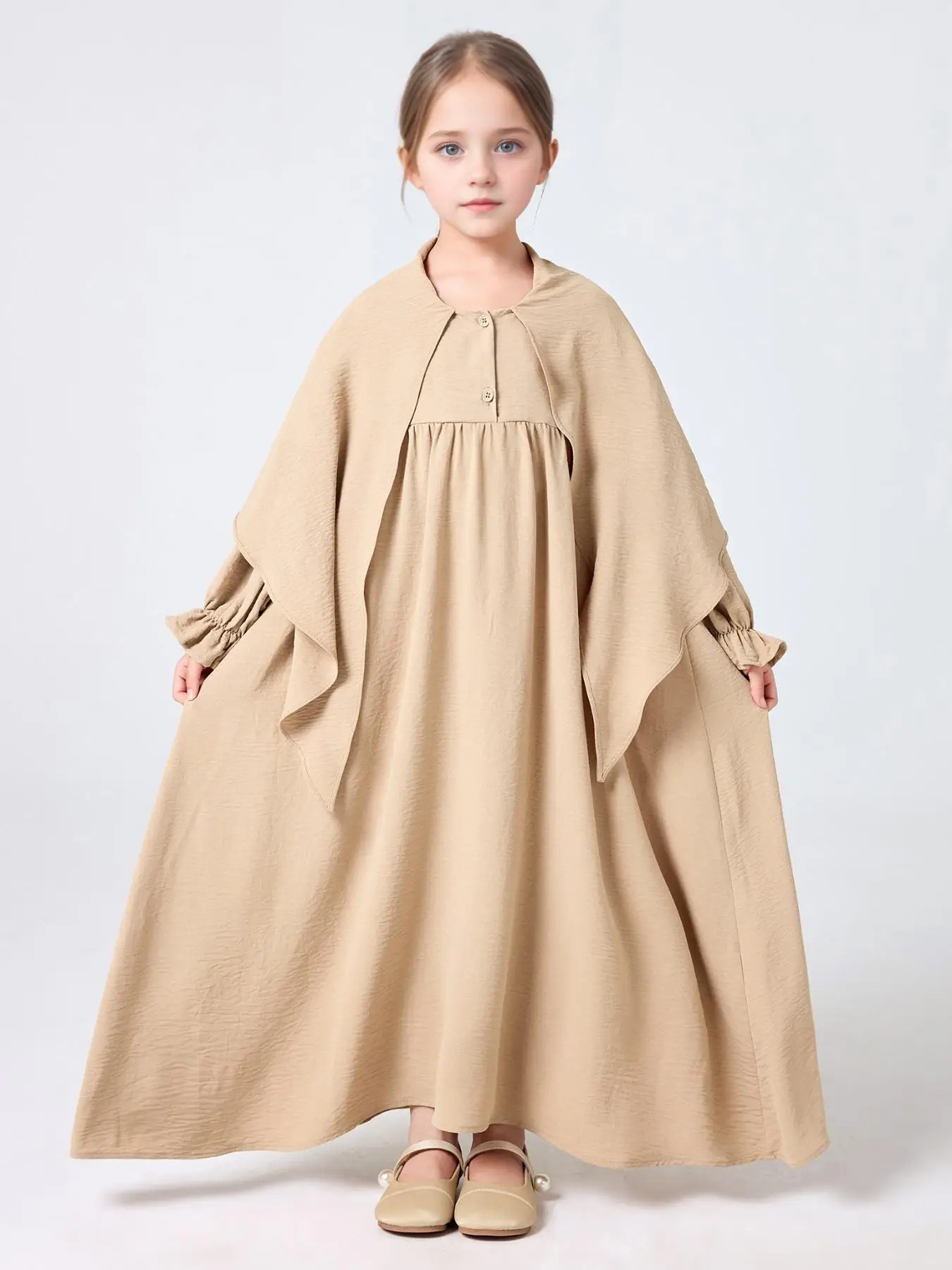 Ближневосточное мусульманское платье для девочек, однотонное уникальное платье с капюшоном и воротником-манжетой, свободный халат Абая
Ближневосточное мусульманское платье для девочек, однотонное уникальное платье с капюшоном и воротником-манжетой, свободный халат Абая