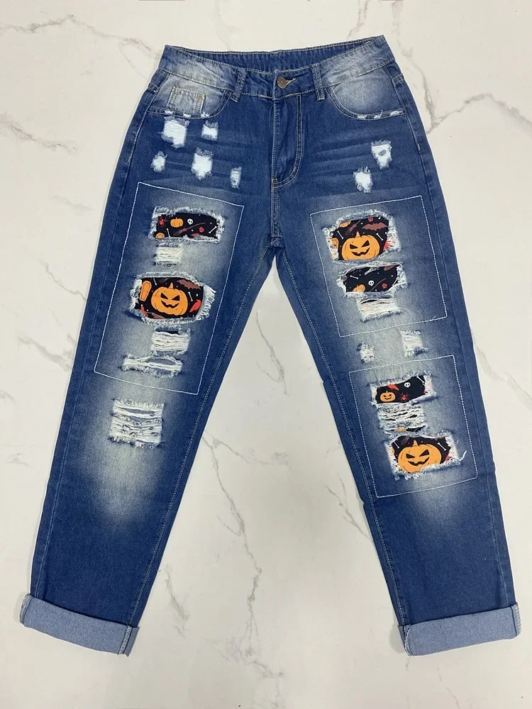 Hole Jeans Women Denim Ripped Straight Pants Mid Waist Washed Distressed Halloween Mom Ankle Length Trousers 2025 Streetwear
Hole Jeans Women Denim Ripped Straight Pants Mid Waist Washed Distressed Halloween Mom Ankle Length Trousers 2025 Streetwear