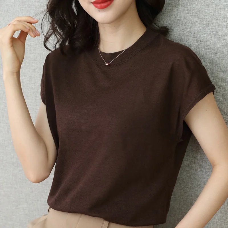 Women's T-shirt Spring/Summer Sweater Short Sleeve Casual Solid Color Round Neck Ladies Tops Loose Blouse Pullover Tees
Women's T-shirt Spring/Summer Sweater Short Sleeve Casual Solid Color Round Neck Ladies Tops Loose Blouse Pullover Tees