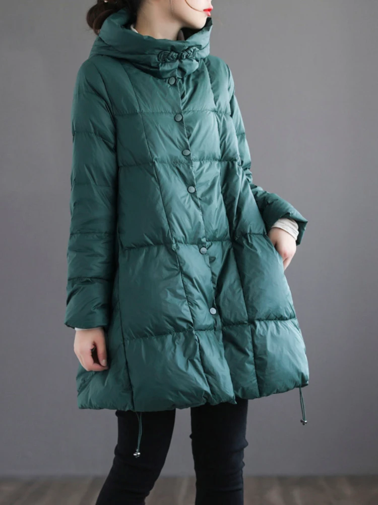 2023 Winter 90% White Duck Down Jacket Women's Mid-length Retro Hooded Coat Loose Light Windproof Keep Warm Down Coats Female
2023 Winter 90% White Duck Down Jacket Women's Mid-length Retro Hooded Coat Loose Light Windproof Keep Warm Down Coats Female