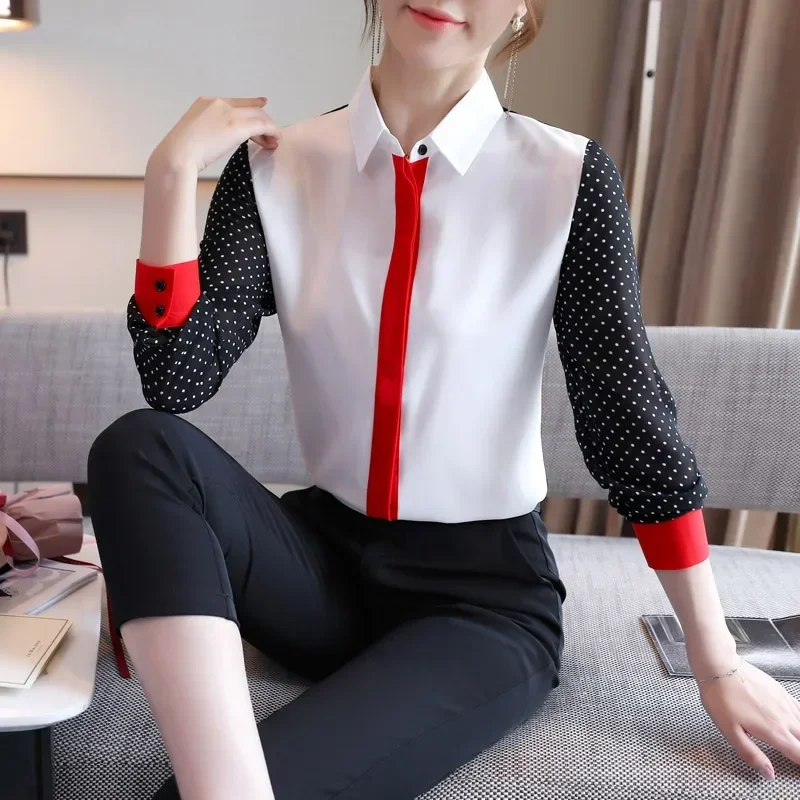Office Lady Loose Fashion Lace Chiffon Shirts Spring New Striped Patchwork Simple Casual Blouse Women Clothing ZL994
Office Lady Loose Fashion Lace Chiffon Shirts Spring New Striped Patchwork Simple Casual Blouse Women Clothing ZL994