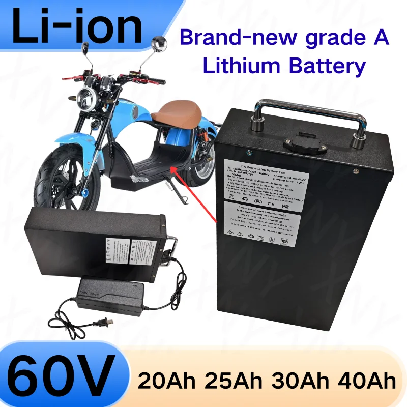 Rechargeable 60V 20ah Lithium Battery 25Ah 30Ah 40Ah Li-ion for 500W 800W 1000W 1500W 1800W Citycoco Two Wheeler Vehicle
Rechargeable 60V 20ah Lithium Battery 25Ah 30Ah 40Ah Li-ion for 500W 800W 1000W 1500W 1800W Citycoco Two Wheeler Vehicle
