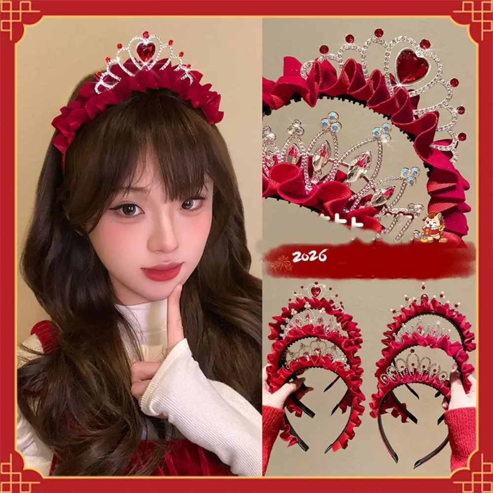 Sweet Hair Hoop New Year Headband Zircon Rhinestone New Year Red Head Wear Lace Tang Suit Hair Hoop Princess Crown Children
Sweet Hair Hoop New Year Headband Zircon Rhinestone New Year Red Head Wear Lace Tang Suit Hair Hoop Princess Crown Children