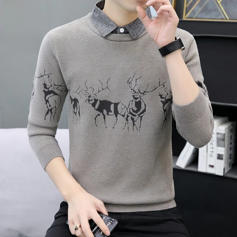 Мужской вязаный свитер с эффектом двухслойности, с круглым вырезом, зимний, модный, приталенный, базовый слой, повседневный, с длинным рукавом
Мужской вязаный свитер с эффектом двухслойности, с круглым вырезом, зимний, модный, приталенный, базовый слой, повседневный, с длинным рукавом