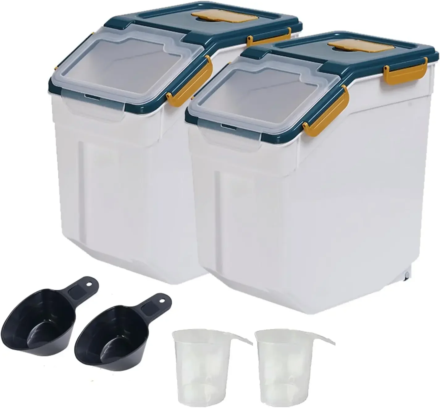 Large Flour Storage Container Bin 25Lb, 2Pack Airtight Rice Storage Containers with Wheels Seal Locking Lid, BPA Free with Measu
Large Flour Storage Container Bin 25Lb, 2Pack Airtight Rice Storage Containers with Wheels Seal Locking Lid, BPA Free with Measu