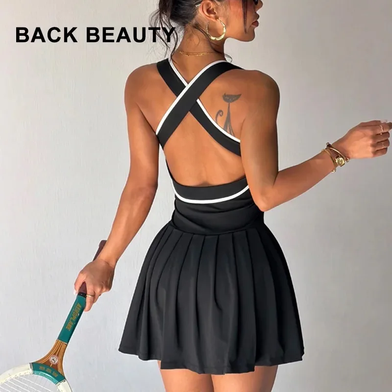 Women's Tennis Dress with Shorts and Pocket Padded Quick Dry Athletic Golf Dress Cross Backless Pleated Skirt 2026
Women's Tennis Dress with Shorts and Pocket Padded Quick Dry Athletic Golf Dress Cross Backless Pleated Skirt 2026