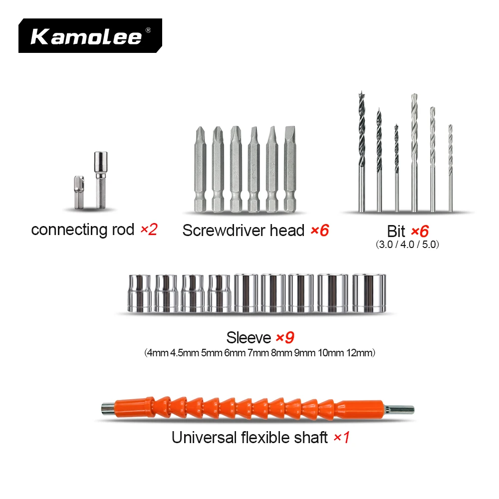 Kamolee electric drill bit accessories, universal flexible shaft, drill bit, sleeve, suitable for electric drill/manual drilling
Kamolee electric drill bit accessories, universal flexible shaft, drill bit, sleeve, suitable for electric drill/manual drilling
