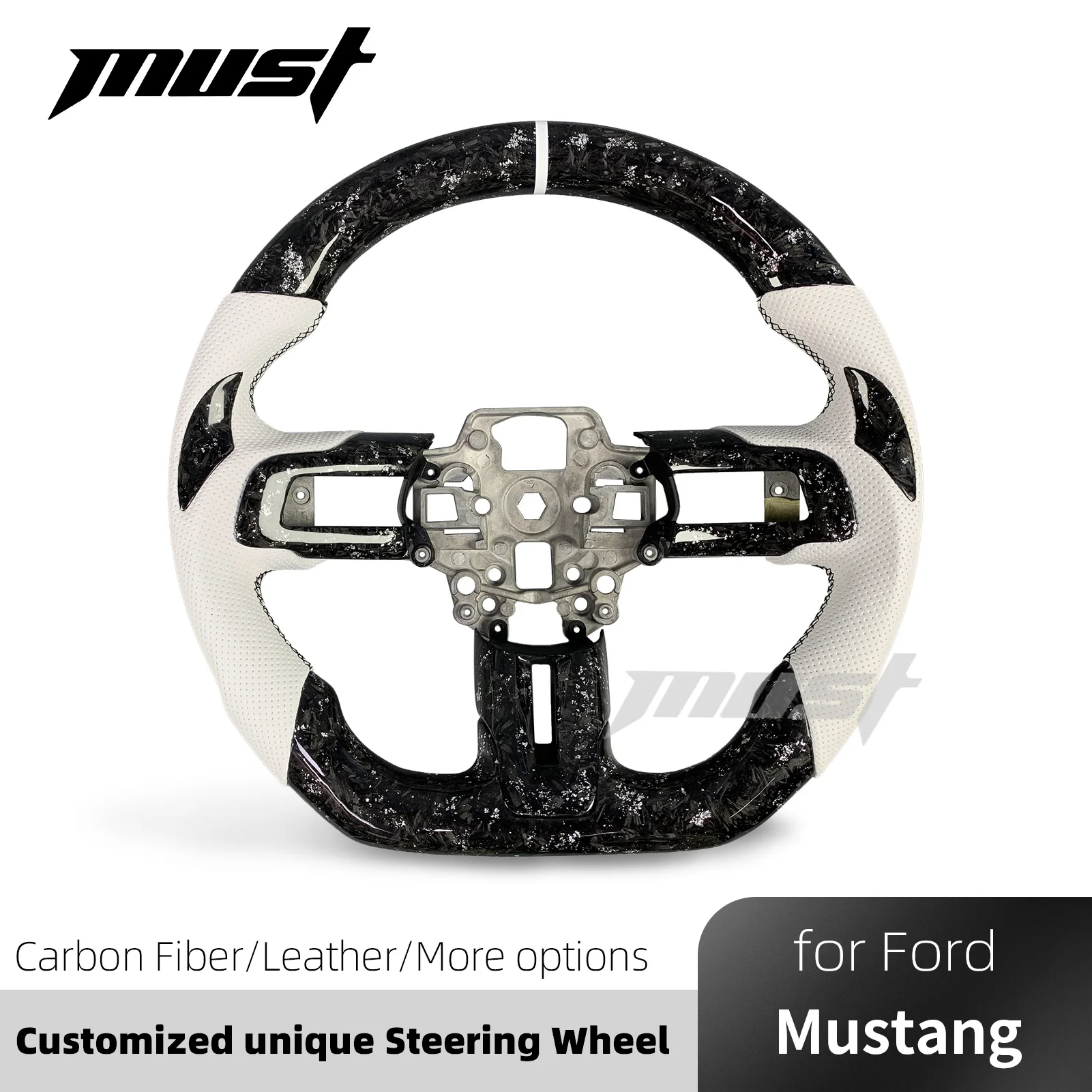 Custom Silver Forged Carbon Fiber LED Steering Wheel For Ford Mustang S302 S550 GT GT350R GT500 Shelby Coupe 2015-2023 Upgrade
Custom Silver Forged Carbon Fiber LED Steering Wheel For Ford Mustang S302 S550 GT GT350R GT500 Shelby Coupe 2015-2023 Upgrade