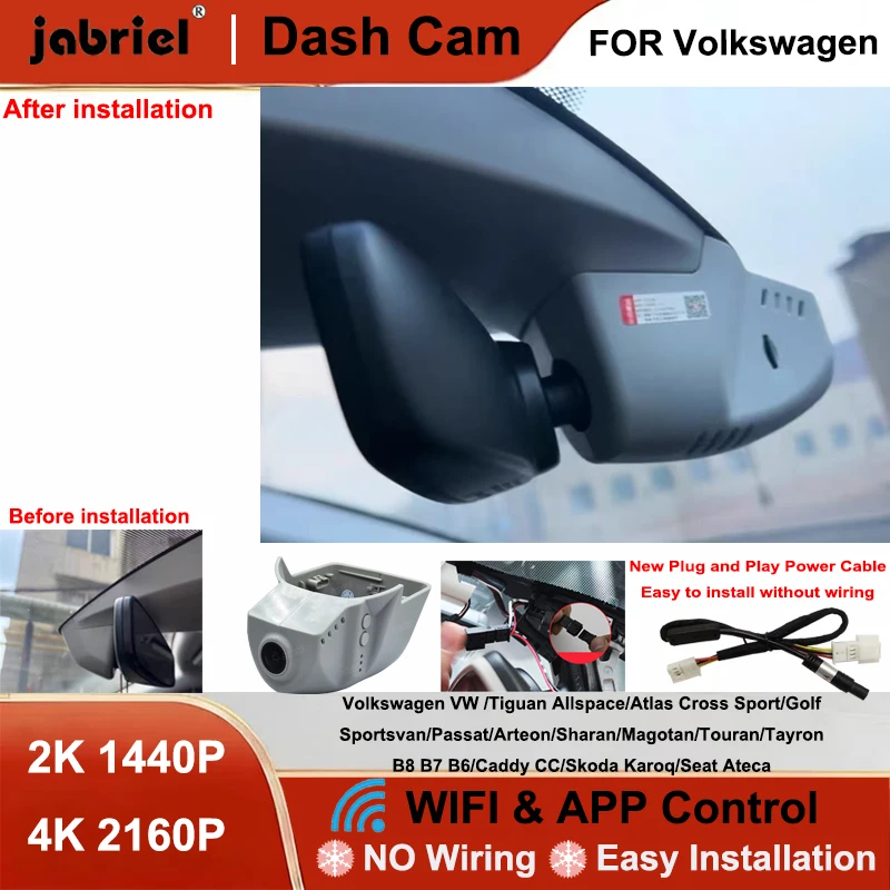 Jabriel Dash Cam 2K 4K Wifi Car DVR for Volkswagen VW Passat Tiguan Allspace Atlas Golf Arteon Sharan Magotan Skoda Karoq Seat
Jabriel Dash Cam 2K 4K Wifi Car DVR for Volkswagen VW Passat Tiguan Allspace Atlas Golf Arteon Sharan Magotan Skoda Karoq Seat