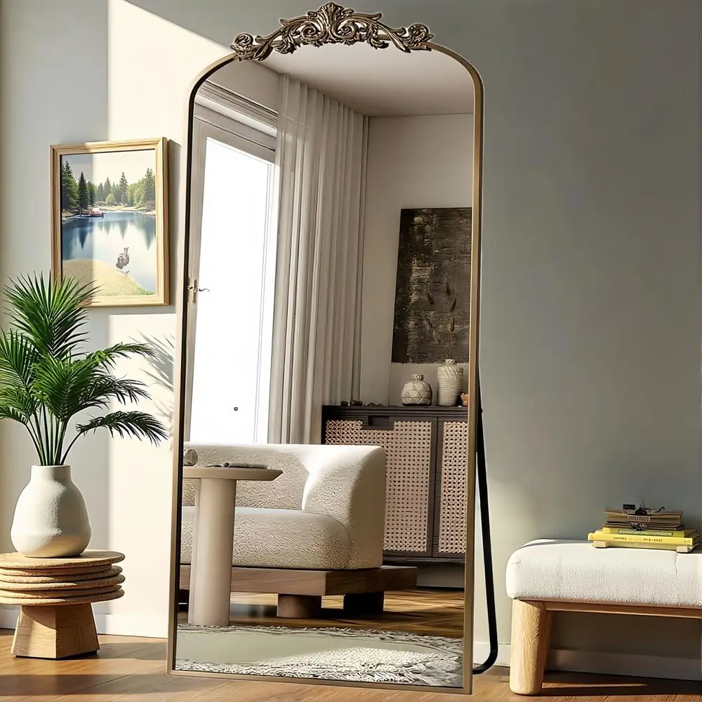 Arched ull Length Mirror, 71"x32" ull Body Mirrwith Carved, loor Mirror or HomeDecor, Standing/Halling Large Wall Mirror or Bedr
Arched ull Length Mirror, 71"x32" ull Body Mirrwith Carved, loor Mirror or HomeDecor, Standing/Halling Large Wall Mirror or Bedr