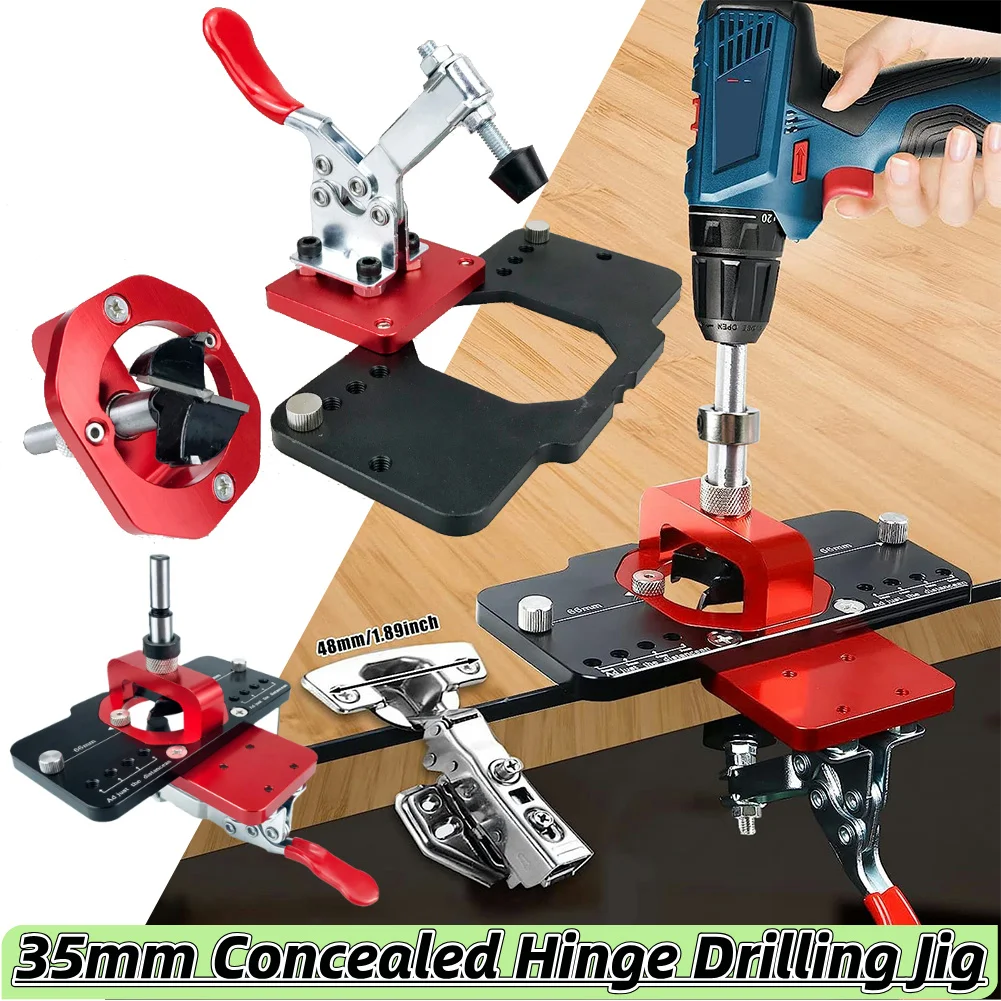 35mm Concealed Hinge Drilling Jig Cabinet Hardware Jig Aluminum Alloy Woodworking Hole Drilling Guide Locator Puncher Template
35mm Concealed Hinge Drilling Jig Cabinet Hardware Jig Aluminum Alloy Woodworking Hole Drilling Guide Locator Puncher Template