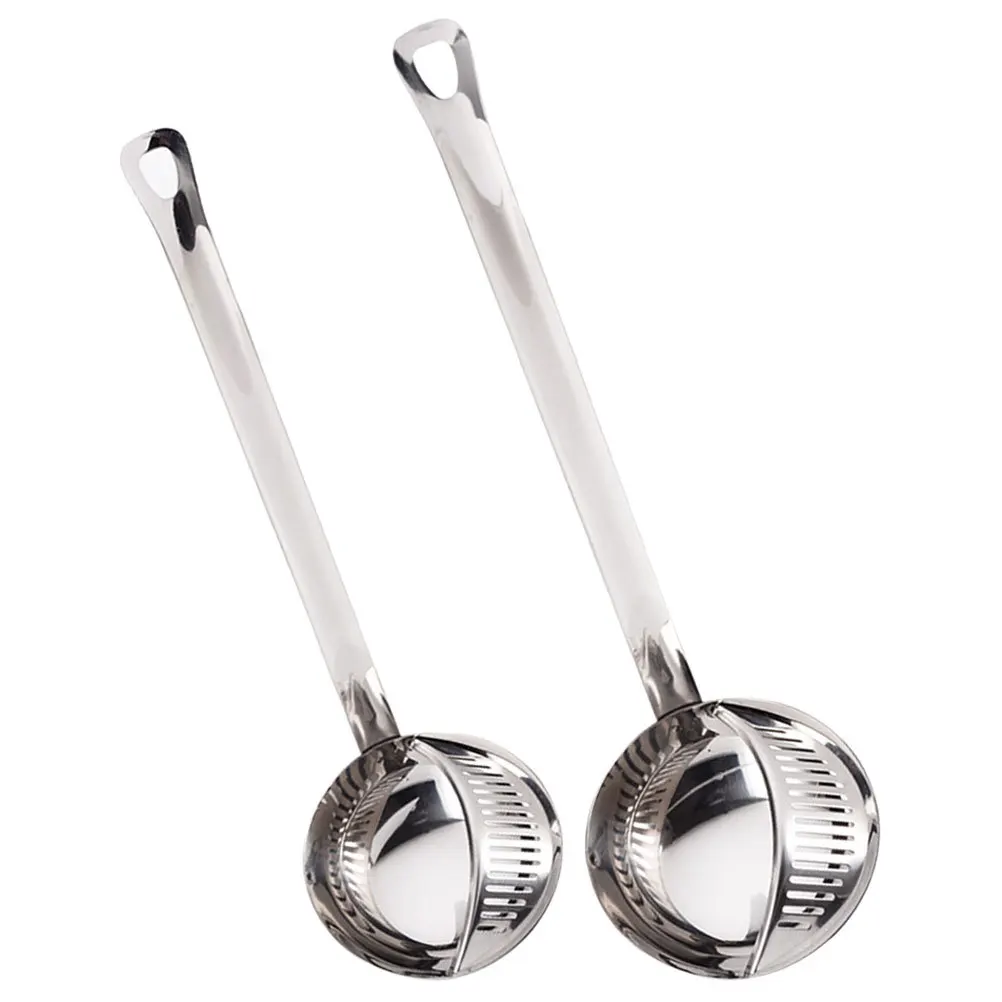 2Pcs Stainless Steel Strainer Spoon Oil Separator Ladle with Long Handle for Home Restaurant Cooking Fat Filtering Tool
2Pcs Stainless Steel Strainer Spoon Oil Separator Ladle with Long Handle for Home Restaurant Cooking Fat Filtering Tool