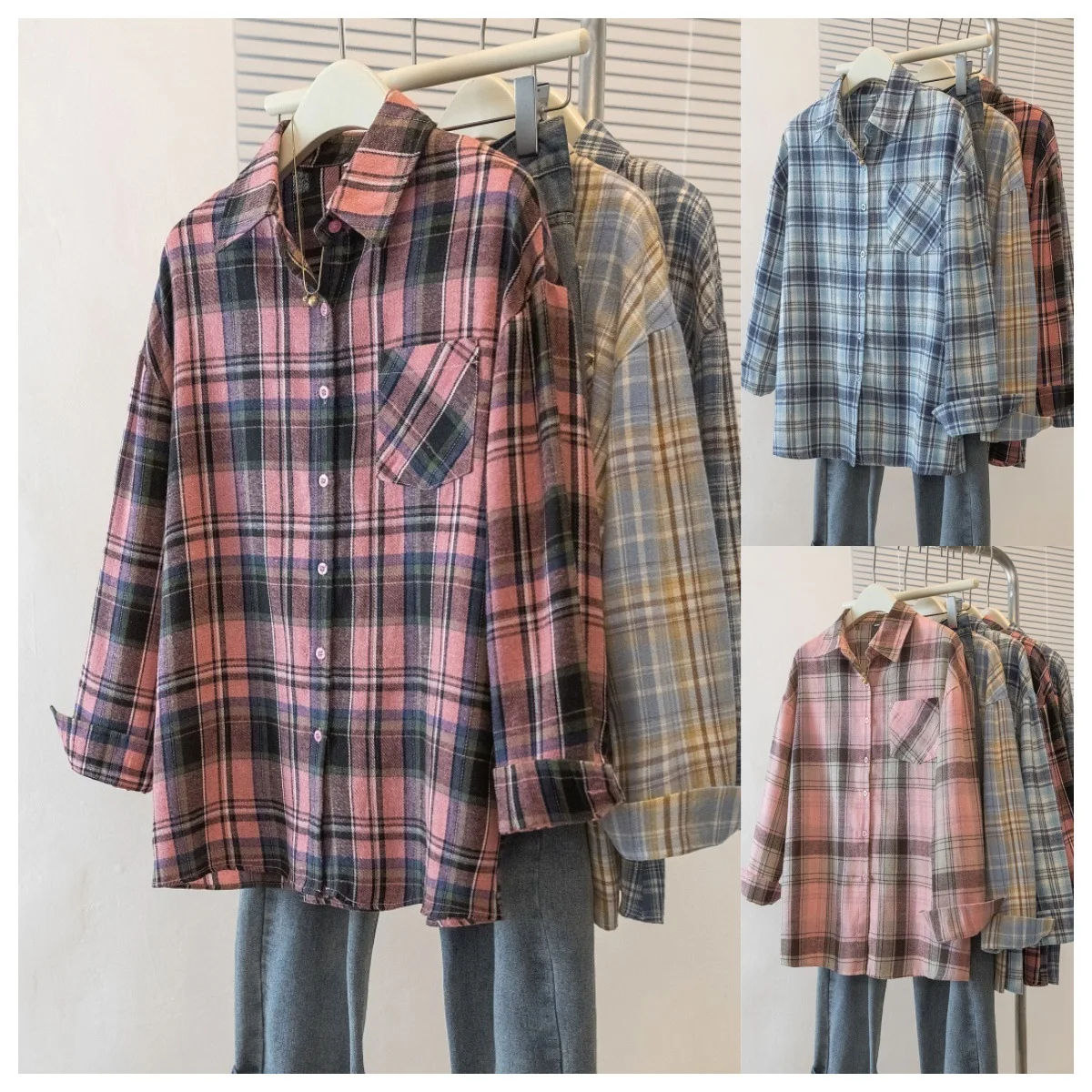 2026 New Loose Plaid Shirt Casual Slimming Blouse For Women
2026 New Loose Plaid Shirt Casual Slimming Blouse For Women
