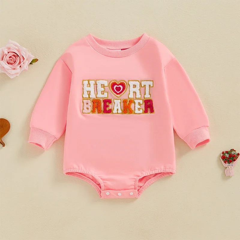 SUNSIOM 0-18 Months Baby Girls Valentine's Day Romper Long Sleeve O Neck Letter Embroidery Sweatshirt Romper
SUNSIOM 0-18 Months Baby Girls Valentine's Day Romper Long Sleeve O Neck Letter Embroidery Sweatshirt Romper