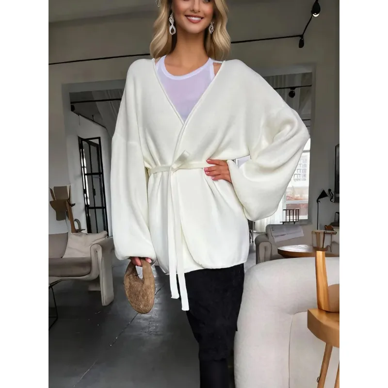 Summer Knit Sweater Cardigan Female Lace-Up Loose Commute High Waist Solid Elegant Casual Coat Women's Knitwear Cardigan
Summer Knit Sweater Cardigan Female Lace-Up Loose Commute High Waist Solid Elegant Casual Coat Women's Knitwear Cardigan