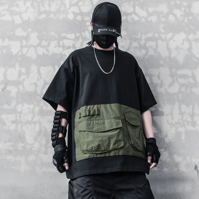Men's Loose Stitching Short Sleeve T-Shirt Summer Fashion Men's Work Clothes Pocket Contrast Round Neck Large Short Sleeve Top
Men's Loose Stitching Short Sleeve T-Shirt Summer Fashion Men's Work Clothes Pocket Contrast Round Neck Large Short Sleeve Top