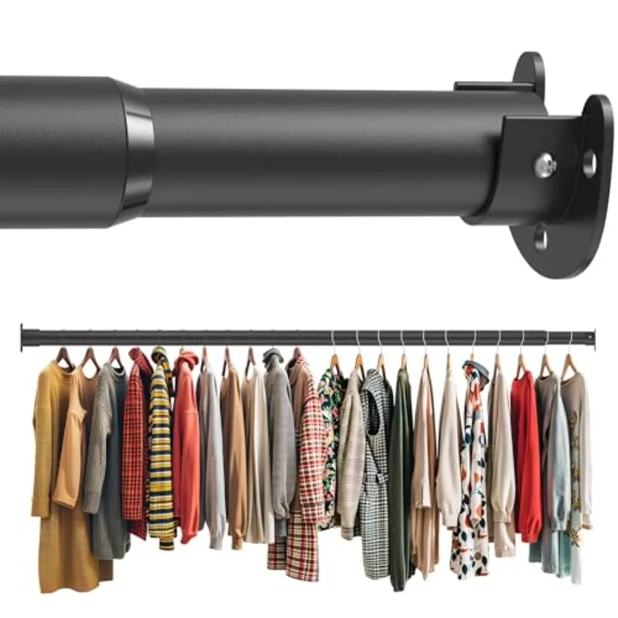 Closet Rod ch, Adjustable Heavy Duty Metal Black Closet Rods for Hanging Clothes 1.3 Inch Diameter for Wardrobes Laundry
Closet Rod ch, Adjustable Heavy Duty Metal Black Closet Rods for Hanging Clothes 1.3 Inch Diameter for Wardrobes Laundry