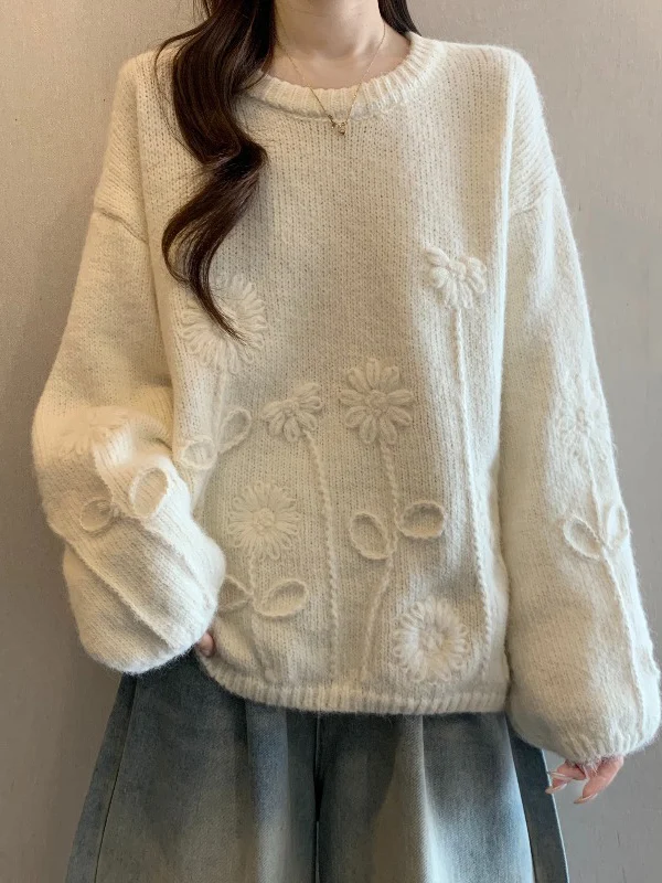 Delicate Embroidered Flower Soft Cozy Shoulder Women's Knitted Sweater Spring Early New Style plus Size Comfortable Breathable
Delicate Embroidered Flower Soft Cozy Shoulder Women's Knitted Sweater Spring Early New Style plus Size Comfortable Breathable