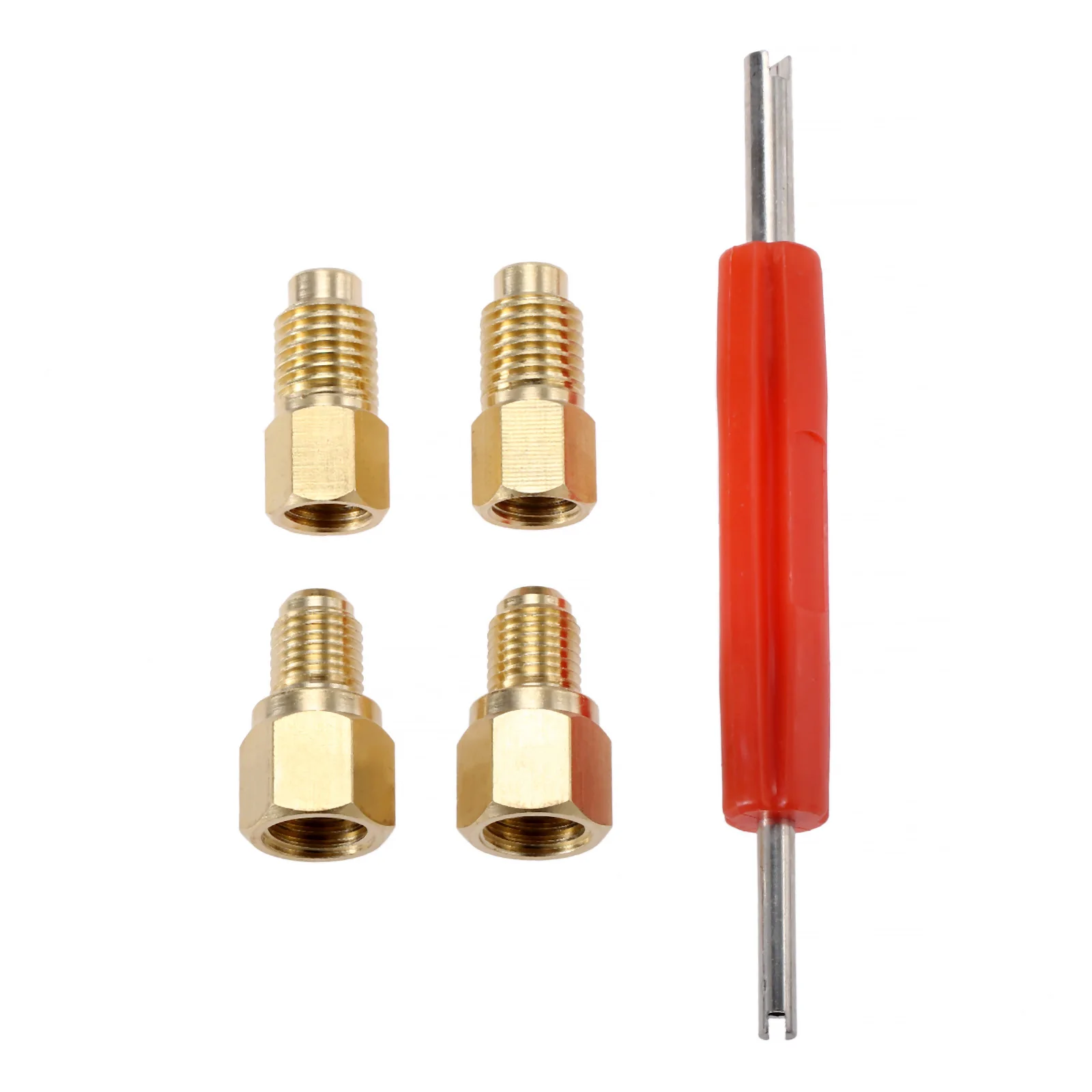 R12 R22 To R134a Refrigerant Tank Adapter Kit with Valve Core Remover,1/4" Male To 1/2" Female,1/4’’ SAE Female X 1/2’’ Male Set
R12 R22 To R134a Refrigerant Tank Adapter Kit with Valve Core Remover,1/4" Male To 1/2" Female,1/4’’ SAE Female X 1/2’’ Male Set