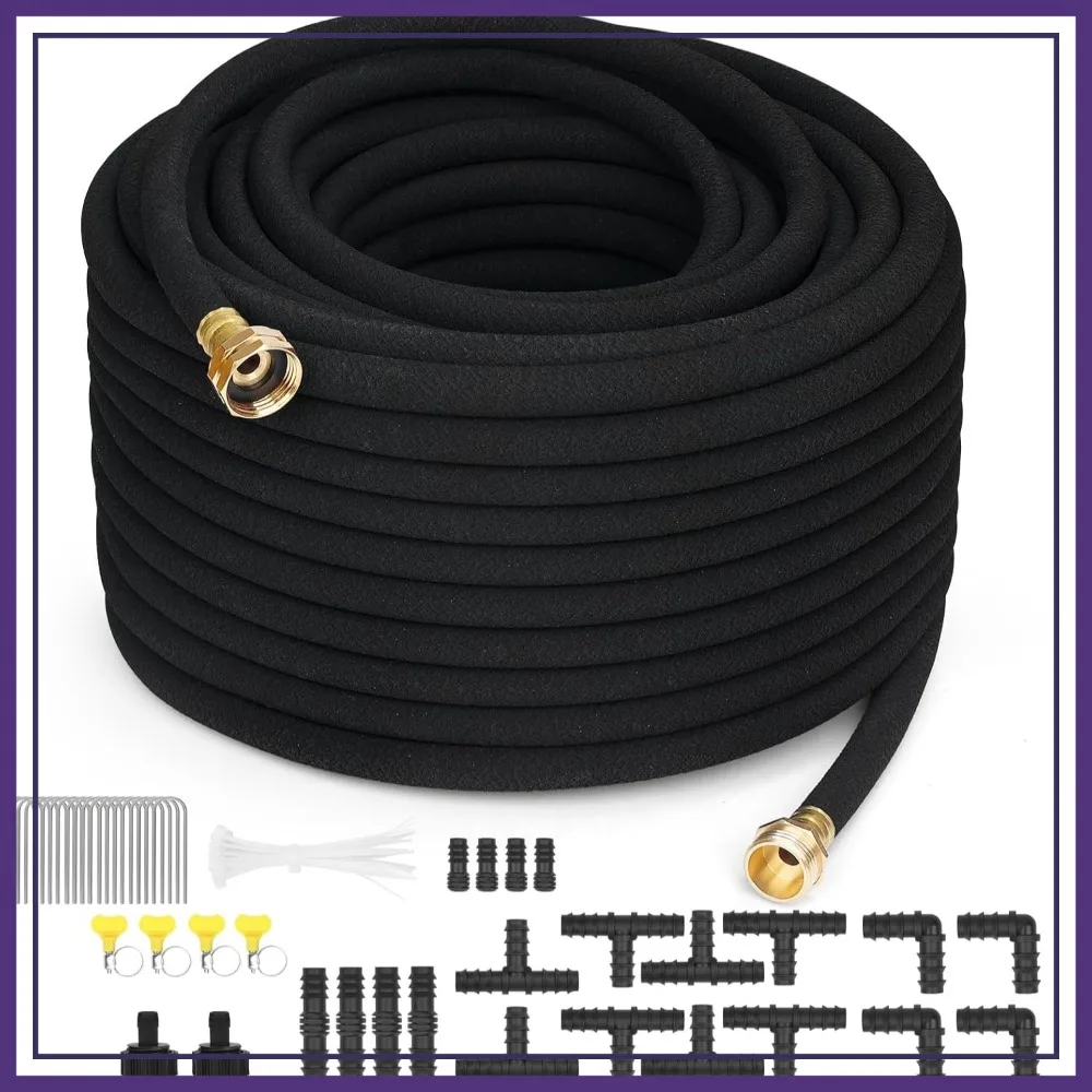 Heavy Duty Soaker Hose 100FT 1/2 Inch Rubber Drip Irrigation with Solid Brass Connector for Garden Bed Lawn
Heavy Duty Soaker Hose 100FT 1/2 Inch Rubber Drip Irrigation with Solid Brass Connector for Garden Bed Lawn