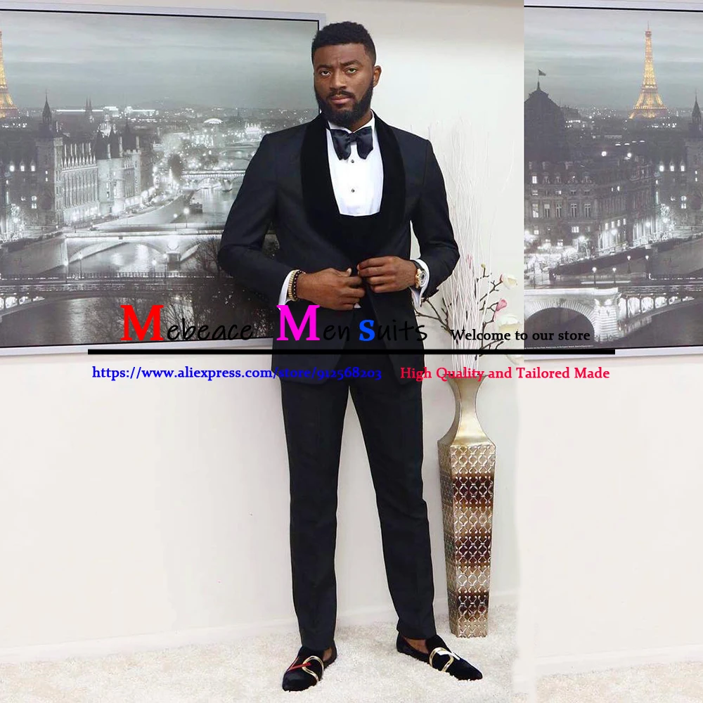 Black Shawl Lapel One Buttons Men Suits 3 Pieces Latest Design Costum Homme Groom Wedding Suit Terno Masculino Slim Fit Blazer
Black Shawl Lapel One Buttons Men Suits 3 Pieces Latest Design Costum Homme Groom Wedding Suit Terno Masculino Slim Fit Blazer