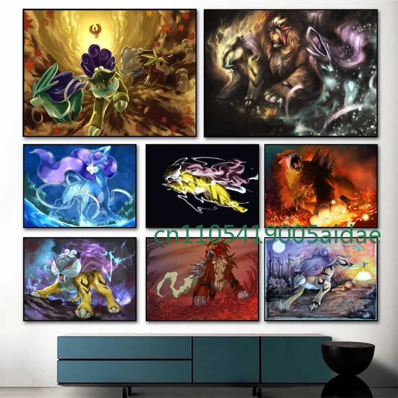 Japan Anime Pokemon Canvas Painting Suicune Entei Raikou Print Watercolor Wall Abstract Art Picture Home Decor Kids Poster Gifts
Japan Anime Pokemon Canvas Painting Suicune Entei Raikou Print Watercolor Wall Abstract Art Picture Home Decor Kids Poster Gifts