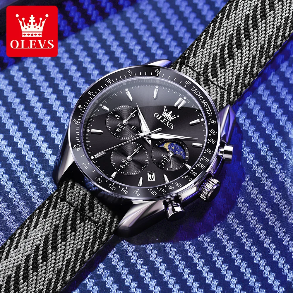 OLEVS Brand New Fashion Multifunctional Chronograph Quartz Watch for Men Sports Nylon Strap Waterproof Luminous Mens Watches
OLEVS Brand New Fashion Multifunctional Chronograph Quartz Watch for Men Sports Nylon Strap Waterproof Luminous Mens Watches