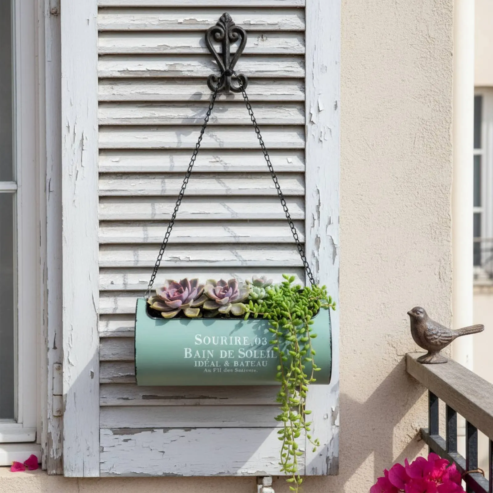 Chain Hanging Planter Space Saving Metal Hanging Flower Pot Iron Plant Holder Vintage Garden Decor Weather Resistant for Balcony
Chain Hanging Planter Space Saving Metal Hanging Flower Pot Iron Plant Holder Vintage Garden Decor Weather Resistant for Balcony