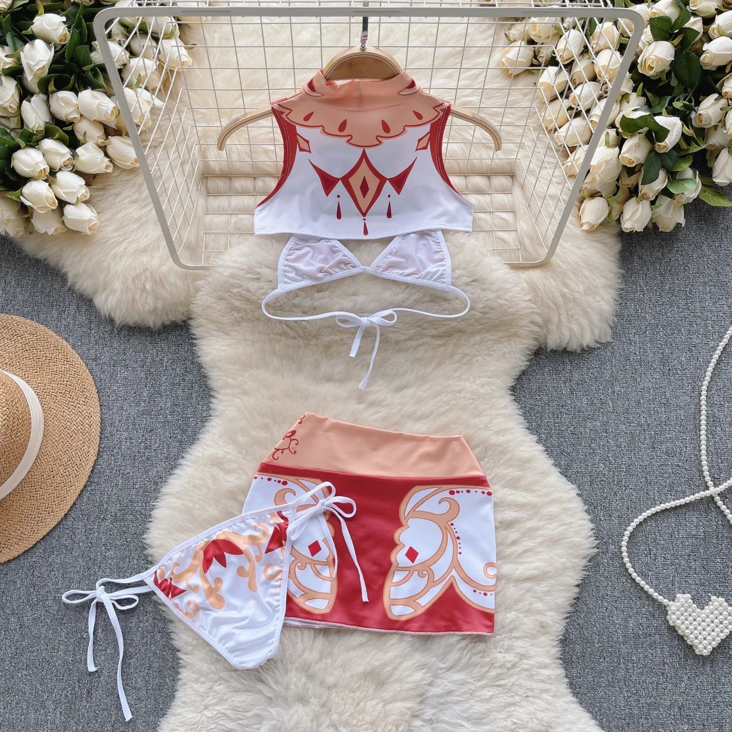 Cute Girl Chinese Print Mini Skirt Set Slim Collar Hotsweet Sleeveless Crop Top Elastic Waist Split A-line Skirt Cosplay Pajama
Cute Girl Chinese Print Mini Skirt Set Slim Collar Hotsweet Sleeveless Crop Top Elastic Waist Split A-line Skirt Cosplay Pajama